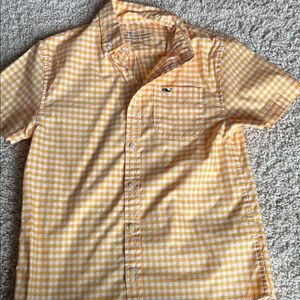 Vineyard Vines Kids Yellow and White Checkered Shirt